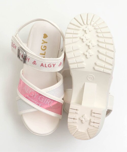 algy（アルジー）の「クリアーロゴバンドサンダル（サンダル・キッズ・ブラック/オフホワイト/ピンク/オレンジ/グリーン・23/24/22/20/21）」の16枚目の写真