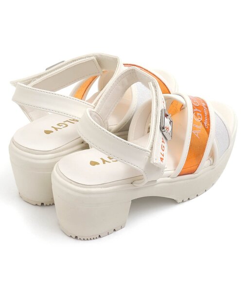 algy（アルジー）の「クリアーロゴバンドサンダル（サンダル・キッズ・ブラック/オフホワイト/ピンク/オレンジ/グリーン・23/24/22/20/21）」の14枚目の写真