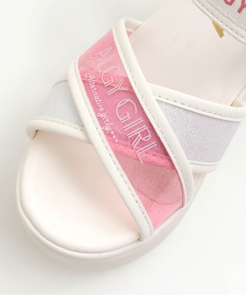 algy（アルジー）の「クリアーロゴバンドサンダル（サンダル・キッズ・ブラック/オフホワイト/ピンク/オレンジ/グリーン・23/24/22/20/21）」の9枚目の写真