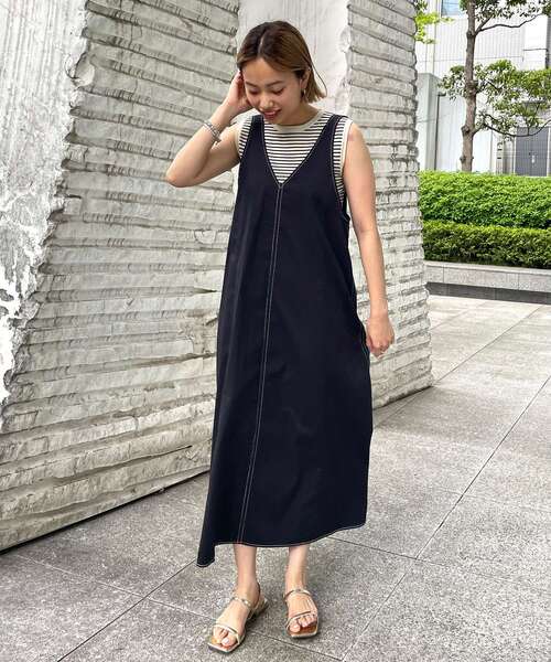 OPAQUE.CLIP（オペークドットクリップ）の「◆レーヨンストレッチ ボーダーニット（ニット/セーター・レディース・ブラウン系その他3/オレンジ系その他4/ホワイト系その他3・38/42/36/40）」の5枚目の写真