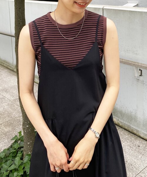 OPAQUE.CLIP（オペークドットクリップ）の「◆レーヨンストレッチ ボーダーニット（ニット/セーター・レディース・ブラウン系その他3/オレンジ系その他4/ホワイト系その他3・38/42/36/40）」の10枚目の写真