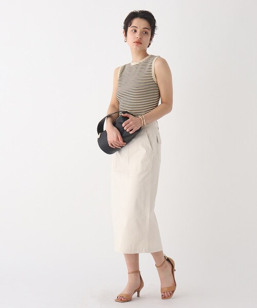 OPAQUE.CLIP（オペークドットクリップ）の「◆レーヨンストレッチ ボーダーニット（ニット/セーター・レディース・ブラウン系その他3/オレンジ系その他4/ホワイト系その他3・38/42/36/40）」の15枚目の写真