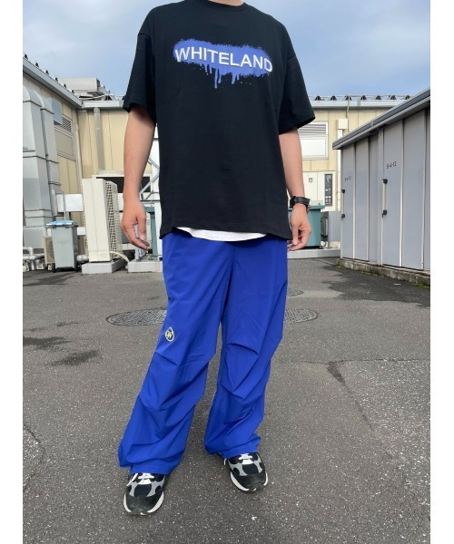 WHITELAND（ホワイトランド）の「WHITELAND/ホワイトランド/PLWL カラーナイロンロゴパンツ（その他パンツ・メンズ・ホワイト/ブラック/ブルー/グリーン・FREE）」の4枚目の写真