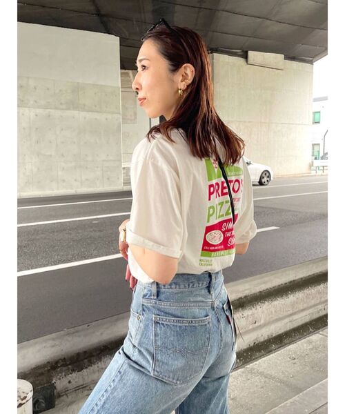 Ungrid（アングリッド）の「PIZZAロゴルーズTee（Tシャツ/カットソー・レディース・ベージュ/オフホワイト/オレンジ/ブルー・FREE）」の14枚目の写真