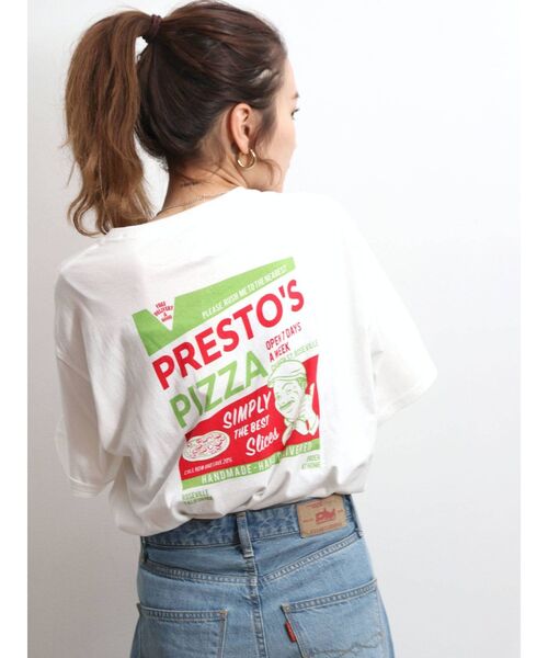 Ungrid（アングリッド）の「PIZZAロゴルーズTee（Tシャツ/カットソー・レディース・ベージュ/オフホワイト/オレンジ/ブルー・FREE）」の20枚目の写真