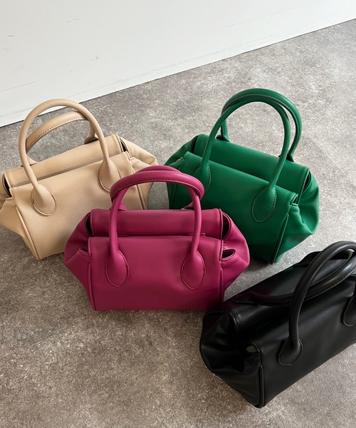 DouDou（ドゥドゥ）の「【WEB限定】スムースPUミニバッグ（ハンドバッグ・レディース・ブラック/ベージュ/グリーン/パープル・FREE）」の9枚目の写真