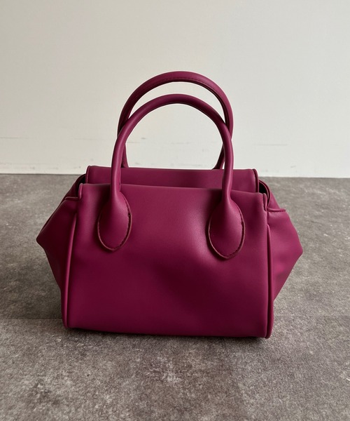 DouDou（ドゥドゥ）の「【WEB限定】スムースPUミニバッグ（ハンドバッグ・レディース・ブラック/ベージュ/グリーン/パープル・FREE）」の6枚目の写真