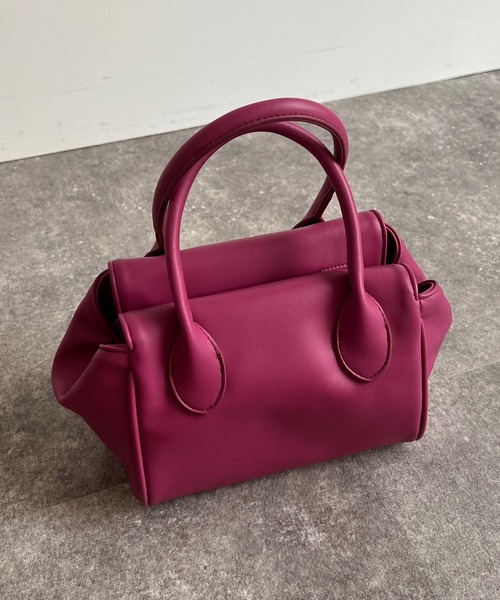 DouDou（ドゥドゥ）の「【WEB限定】スムースPUミニバッグ（ハンドバッグ・レディース・ブラック/ベージュ/グリーン/パープル・FREE）」の7枚目の写真