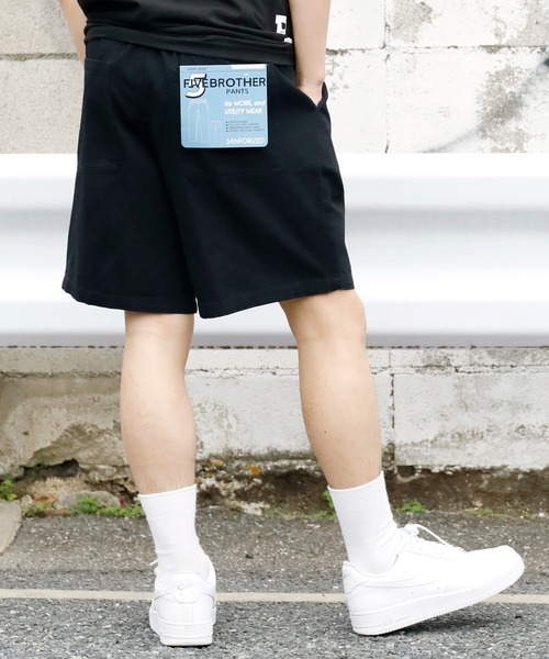 FIVE BROTHER（ファイブブラザー）の「FIVE BROTHER/ファイブブラザー Work shorts ワークショーツ イージーショーツ ハーフパンツ（その他パンツ・メンズ・ホワイト/ブラック/ベージュ/ネイビー・M/L/XL）」の9枚目の写真