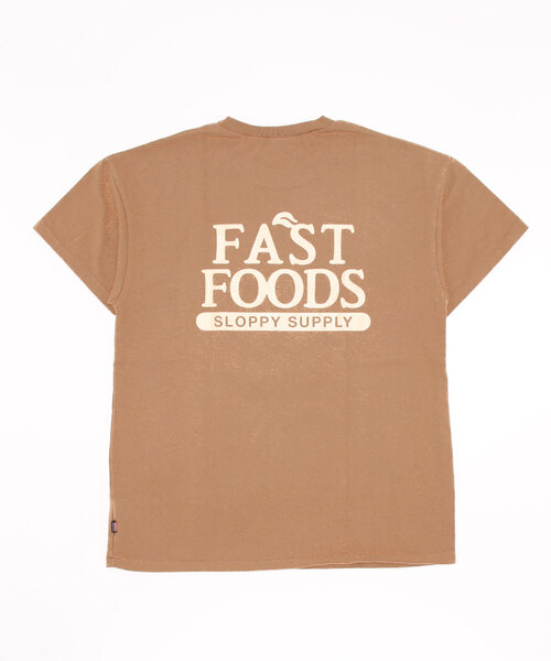 Sloppy Supply（スラッピーサプライ）の「【Sloppy Supply （スラッピーサプライ）】FAST FOODSロゴTシャツ（Tシャツ/カットソー・レディース・ブラウン系その他/ホワイト・M）」の3枚目の写真