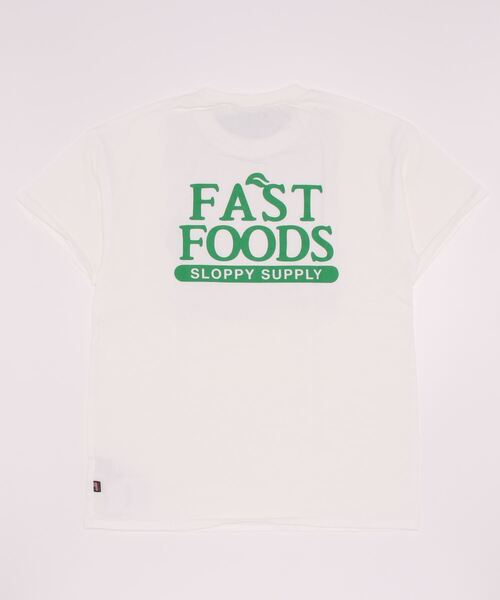 Sloppy Supply（スラッピーサプライ）の「【Sloppy Supply （スラッピーサプライ）】FAST FOODSロゴTシャツ（Tシャツ/カットソー・レディース・ブラウン系その他/ホワイト・M）」の4枚目の写真