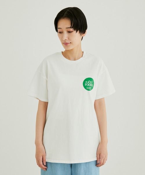 Sloppy Supply（スラッピーサプライ）の「【Sloppy Supply （スラッピーサプライ）】FAST FOODSロゴTシャツ（Tシャツ/カットソー・レディース・ブラウン系その他/ホワイト・M）」の9枚目の写真