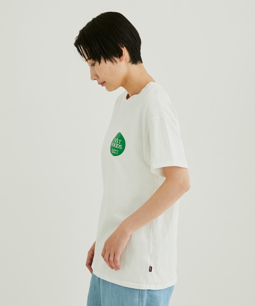 Sloppy Supply（スラッピーサプライ）の「【Sloppy Supply （スラッピーサプライ）】FAST FOODSロゴTシャツ（Tシャツ/カットソー・レディース・ブラウン系その他/ホワイト・M）」の10枚目の写真