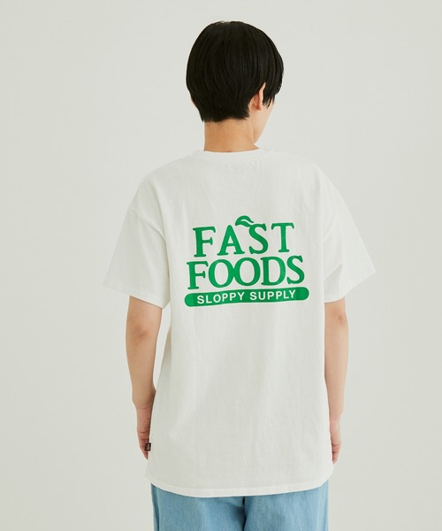 Sloppy Supply（スラッピーサプライ）の「【Sloppy Supply （スラッピーサプライ）】FAST FOODSロゴTシャツ（Tシャツ/カットソー・レディース・ブラウン系その他/ホワイト・M）」の11枚目の写真