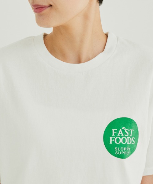 Sloppy Supply（スラッピーサプライ）の「【Sloppy Supply （スラッピーサプライ）】FAST FOODSロゴTシャツ（Tシャツ/カットソー・レディース・ブラウン系その他/ホワイト・M）」の12枚目の写真