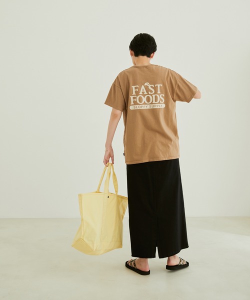 Sloppy Supply（スラッピーサプライ）の「【Sloppy Supply （スラッピーサプライ）】FAST FOODSロゴTシャツ（Tシャツ/カットソー・レディース・ブラウン系その他/ホワイト・M）」の18枚目の写真