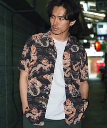 アロハシャツ 半袖」に該当するオレンジ/橙色系のファッション通販