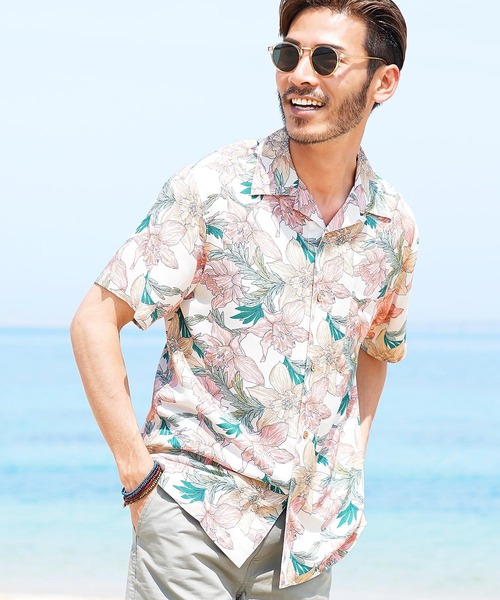 jiggys shop(ジギーズショップ)の「レーヨン 半袖 アロハシャツ(シャツ/ブラウス・メンズ・ホワイト系その他3/ブラック系その他3/ブルー系その他/ブラック系その他5/ホワイト系その他5/ブルー系その他3/ブルー系その他5/ブラック系その他/ブラック系その他2/ホワイト系その他/ブルー系その他6/ホワイト系その他2/ブルー系その他4/ホワイト系その他4/グレー系その他/ブラック系その他4/ブルー系その他2/ブラック系その他7/グレー系その他2/グレー系その他3/ブルー系/ブルー系1/ブラック系その他6/ブルー系その他7/ブラウン系その他/ホワイト系その他6/ブラック系/グレー系その他4/オレンジ系/ブラック系1/ネイビー系/グリーン系/ネイビー系1/ホワイト系/ホワイト系1/ホワイト系2・X-LARGE/MEDIUM/SMALL/LARGE)」の2枚目の写真