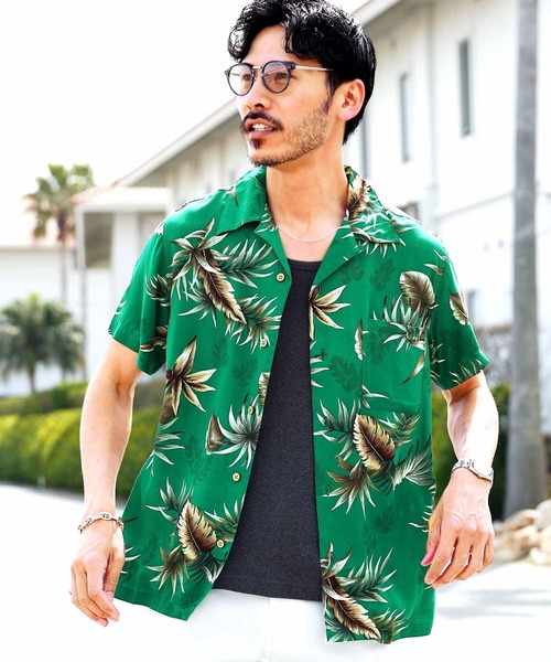 DESCENDANTアロハシャツ アロハシャツ MADE IN HAWAII レーヨン100％ クラシックカー オープン