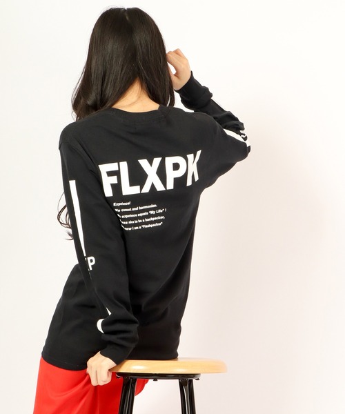 FLASH PACKER(フラッシュパッカー)の「FLASH PACKER ロングスリーブTシャツ(Tシャツ/カットソー・メンズ・ホワイト/ブラック/アッシュ・S/L)」の2枚目の写真