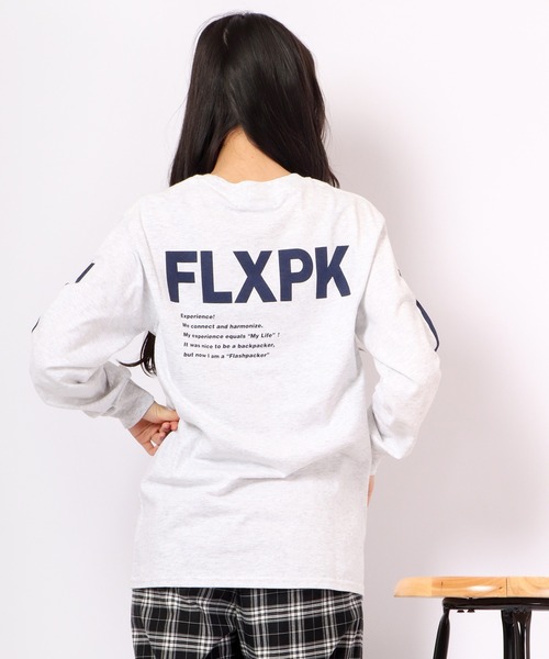FLASH PACKER(フラッシュパッカー)の「FLASH PACKER ロングスリーブTシャツ(Tシャツ/カットソー・メンズ・ホワイト/ブラック/アッシュ・S/L)」の8枚目の写真