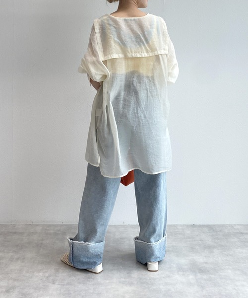 w closet(ダブルクローゼット)の「カップ付きバッククロスタンクトップ(タンクトップ・レディース・グリーン/ピンク系その他/ホワイト×イエロー・FREE)」の8枚目の写真