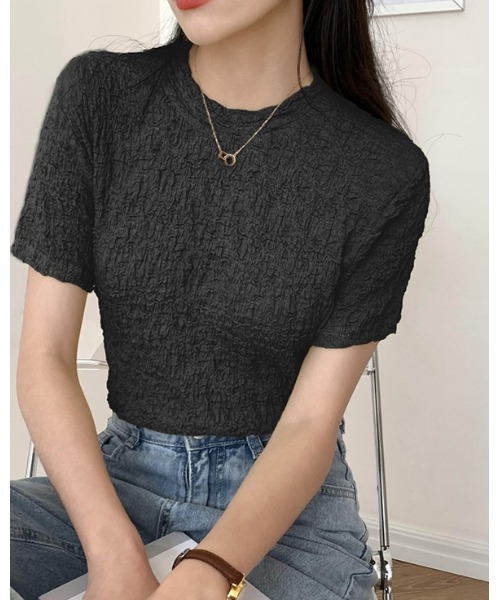Ritzy(リッツィー)の「ボコボコ半袖カットソー(Tシャツ/カットソー・レディース・ホワイト/ブラック/ライム・M/L)」の2枚目の写真
