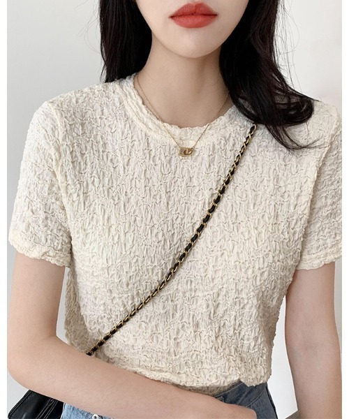 Ritzy(リッツィー)の「ボコボコ半袖カットソー(Tシャツ/カットソー・レディース・ホワイト/ブラック/ライム・M/L)」の14枚目の写真