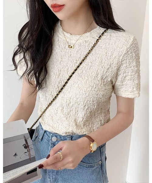 Ritzy(リッツィー)の「ボコボコ半袖カットソー(Tシャツ/カットソー・レディース・ホワイト/ブラック/ライム・M/L)」の6枚目の写真