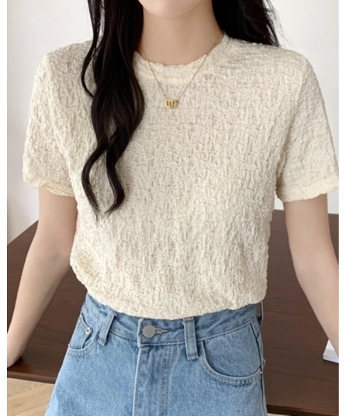 Ritzy(リッツィー)の「ボコボコ半袖カットソー(Tシャツ/カットソー・レディース・ホワイト/ブラック/ライム・M/L)」の10枚目の写真