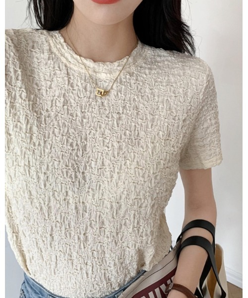 Ritzy(リッツィー)の「ボコボコ半袖カットソー(Tシャツ/カットソー・レディース・ホワイト/ブラック/ライム・M/L)」の8枚目の写真