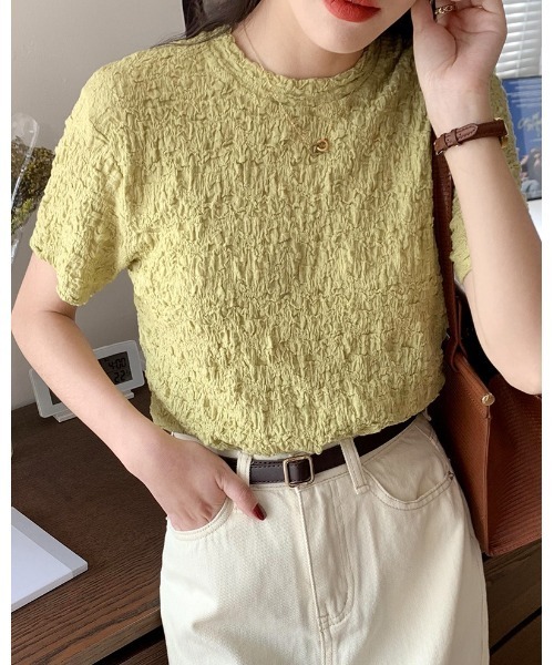 Ritzy(リッツィー)の「ボコボコ半袖カットソー(Tシャツ/カットソー・レディース・ホワイト/ブラック/ライム・M/L)」の19枚目の写真