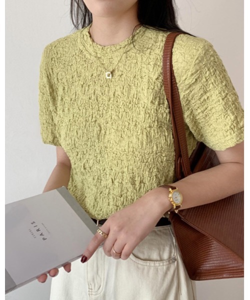 Ritzy(リッツィー)の「ボコボコ半袖カットソー(Tシャツ/カットソー・レディース・ホワイト/ブラック/ライム・M/L)」の15枚目の写真