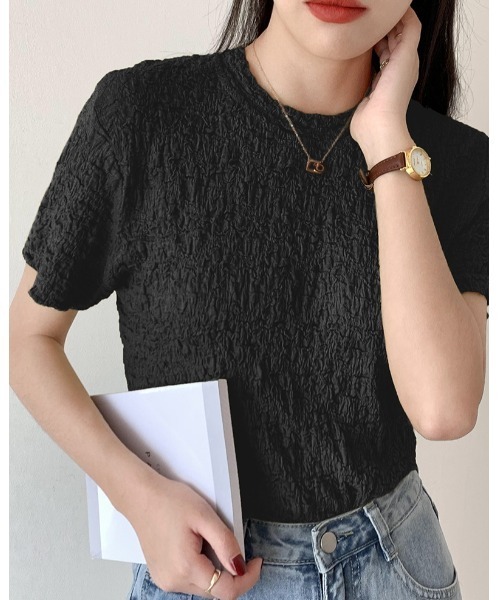 Ritzy(リッツィー)の「ボコボコ半袖カットソー(Tシャツ/カットソー・レディース・ホワイト/ブラック/ライム・M/L)」の7枚目の写真