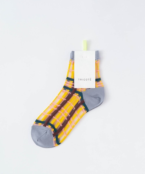 Tricote（トリコテ）の「TRICOTE トリコテ / CHECK SOCKS チェックソックス / TR91SO002（ソックス/靴下・レディース・レッド/ブラウン/グレー・23-25）」の4枚目の写真