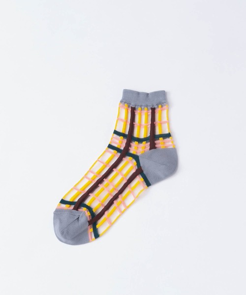 Tricote(トリコテ)の「TRICOTE トリコテ / CHECK SOCKS チェックソックス / TR91SO002(ソックス/靴下・レディース・レッド/ブラウン/グレー・23-25)」の7枚目の写真