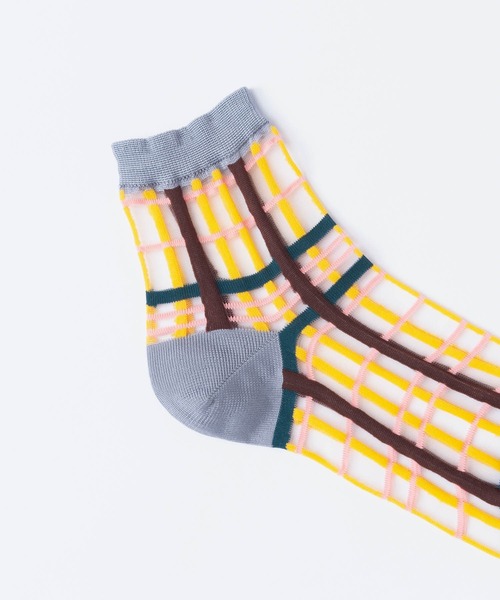 Tricote（トリコテ）の「TRICOTE トリコテ / CHECK SOCKS チェックソックス / TR91SO002（ソックス/靴下・レディース・レッド/ブラウン/グレー・23-25）」の6枚目の写真
