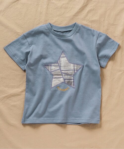 BREEZE by yumi.（ブリーズバイユミ）の「WEB限定 パッチワークTシャツ【BREEZE by yumi】（Tシャツ/カットソー・キッズ・オフホワイト/サックスブルー/ミント・90/100/110/120/80/130/140）」の7枚目の写真