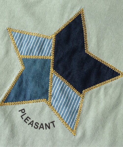 BREEZE by yumi.（ブリーズバイユミ）の「WEB限定 パッチワークTシャツ【BREEZE by yumi】（Tシャツ/カットソー・キッズ・オフホワイト/サックスブルー/ミント・90/100/110/120/80/130/140）」の4枚目の写真