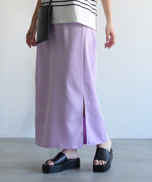 sango（sango）の「ダブルクロススリットペンシルスカート（スカート・レディース・ベージュ/ブラック/ラベンダー・FREE）」の3枚目の写真