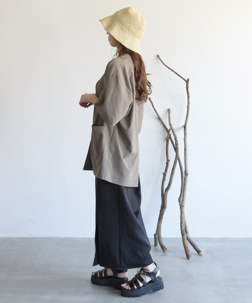 sango（sango）の「ダブルクロススリットペンシルスカート（スカート・レディース・ベージュ/ブラック/ラベンダー・FREE）」の9枚目の写真