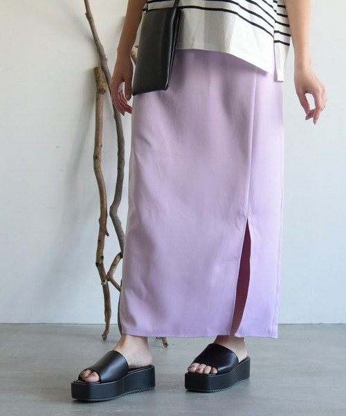 sango（sango）の「ダブルクロススリットペンシルスカート（スカート・レディース・ベージュ/ブラック/ラベンダー・FREE）」の15枚目の写真