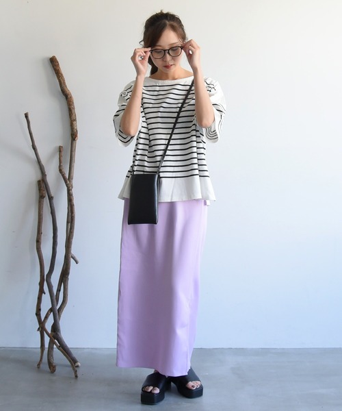 sango（sango）の「ダブルクロススリットペンシルスカート（スカート・レディース・ベージュ/ブラック/ラベンダー・FREE）」の19枚目の写真