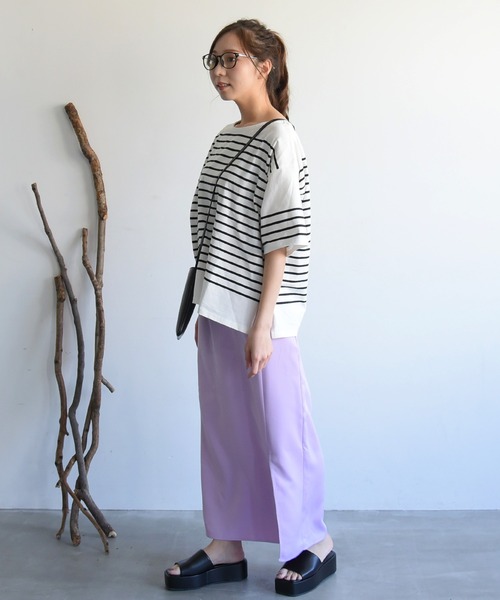 sango（sango）の「ダブルクロススリットペンシルスカート（スカート・レディース・ベージュ/ブラック/ラベンダー・FREE）」の20枚目の写真