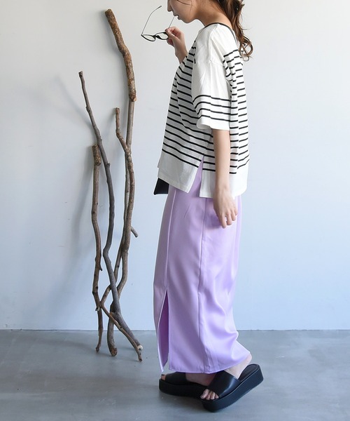 sango（sango）の「ダブルクロススリットペンシルスカート（スカート・レディース・ベージュ/ブラック/ラベンダー・FREE）」の22枚目の写真