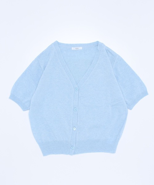 SONA（ソナ）の「[BELLIDE MADE] Vネックショートスリーブカーディガン（カーディガン/ボレロ・レディース・ピンク/カーキ/スカイブルー/アイボリー/グレー・FREE）」の10枚目の写真