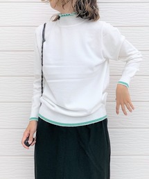 Q | 衿フリルハイネックニット(ニット/セーター)