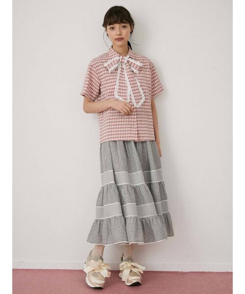 merry jenny（メリージェニー）の「ギンガムフリルボウタイブラウス（シャツ/ブラウス・レディース・ブラック/グリーン/ピンク・FREE）」の11枚目の写真