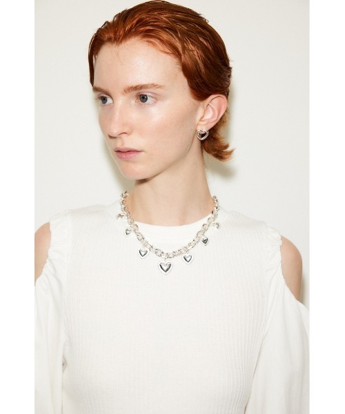 THROW by SLY（スローバイスライ）の「THROW HEART CHARM CHAIN N/C ハートチャーム チェーン ネックレス（ネックレス・レディース・ゴールド/シルバー・FREE）」の2枚目の写真