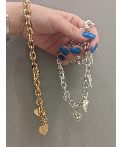 THROW by SLY（スローバイスライ）の「THROW HEART CHARM CHAIN N/C ハートチャーム チェーン ネックレス（ネックレス・レディース・ゴールド/シルバー・FREE）」の4枚目の写真